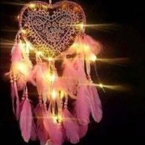 Pink Hearted Lite Dreamcatcher